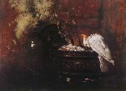 William Merritt Chase Still life and parrot Sweden oil painting reproduction